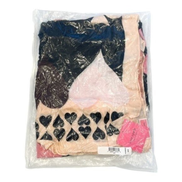 KATE SPADE NEW YORK Heart Spades Oblong Scarf NWT - Picture 2 of 7